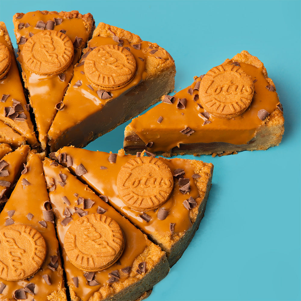 Biscoff cookie pie gift from Batch’d with cookie dough layers, caramelised biscuit spread and biscuit topping