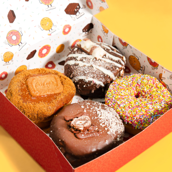 A box of 4 delivery donuts.